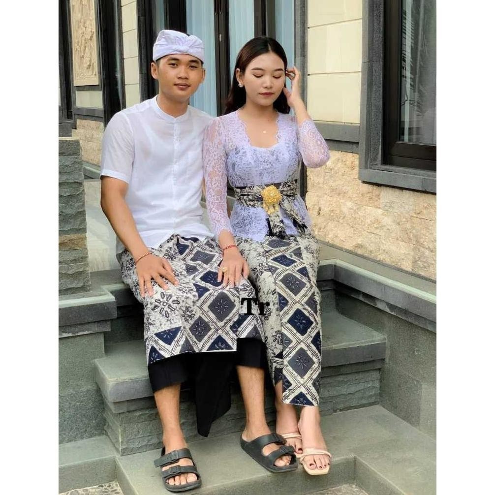 ndl - set couple batik indo kamen saput selendang | set couple bali | pakaian adat bali