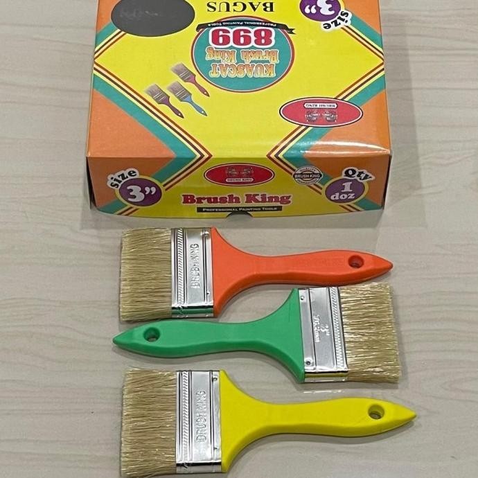 

Kuas cat paint brush king 899 bagus 3" gg plastik pvc bulu putih 3 inc TOMS