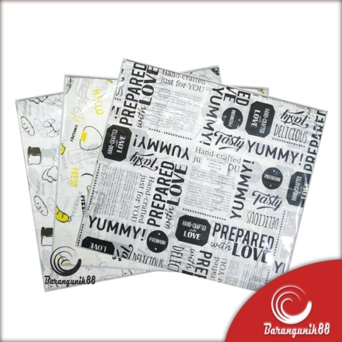 

READY STOCK [30X30CM] KERTAS NASI LAMINASI KERTAS BURGER WAX PAPER WRAP KEBAB !!!!!