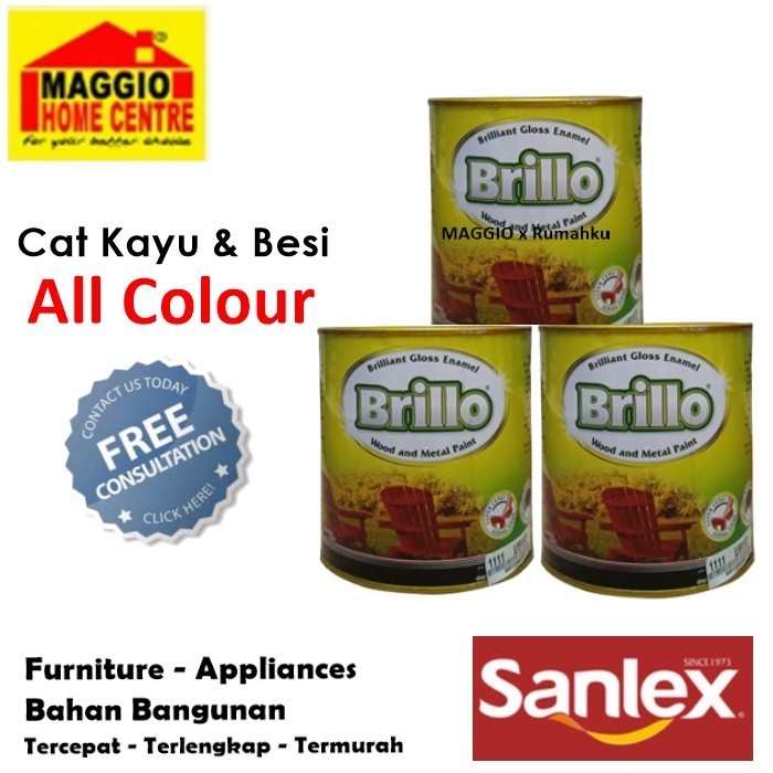 Produk CAT KAYU - CAT BESI BRILLO SANLEX WARNA BEBAS 0.9L - SANLEX