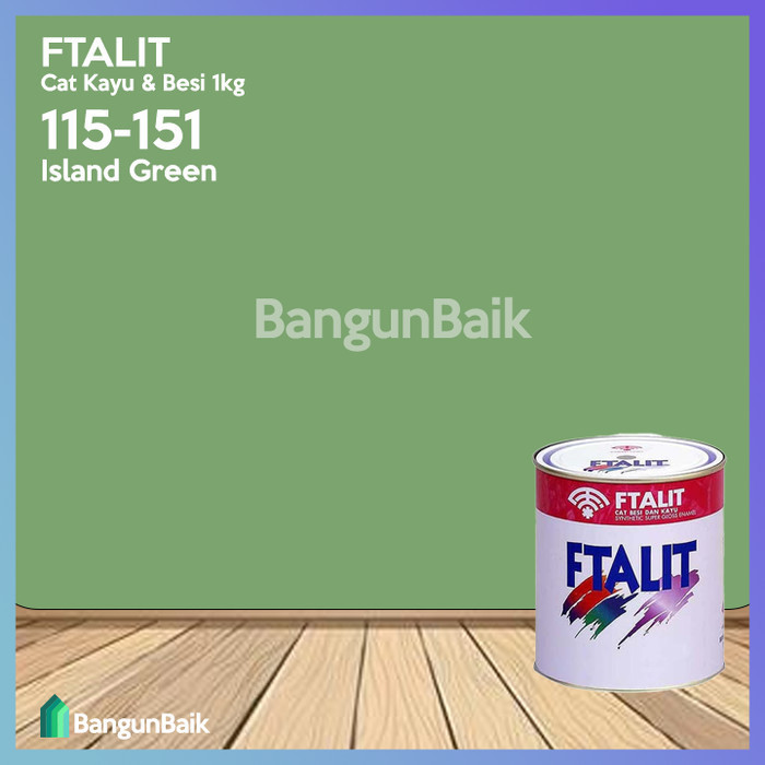 Produk Kansai FTALIT 151 Island Green 1kg / Cat Kayu dan Besi FTALIT 115-151
