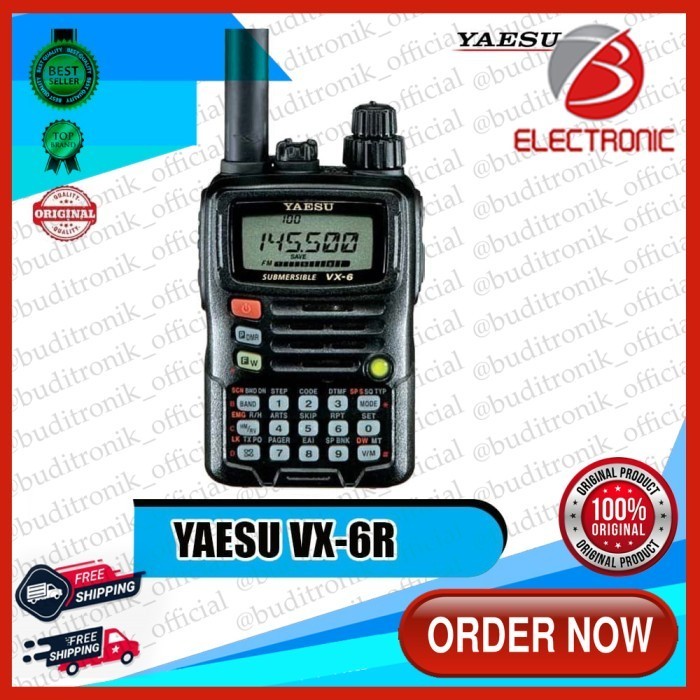 {SyaneShop} Radio Ht Handy Talky  Yaesu Vx 6R  All Band Waterfroop Berkualitas