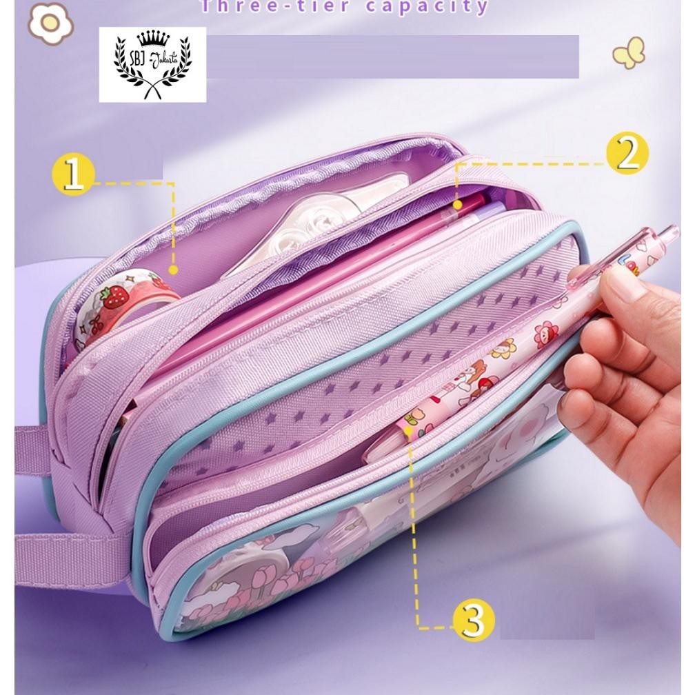 

Se-7 Tempat Pensil Kotak Pensil 3 Layer Kapa Bear Pensil Case Sbj-Kp3L Kekinian