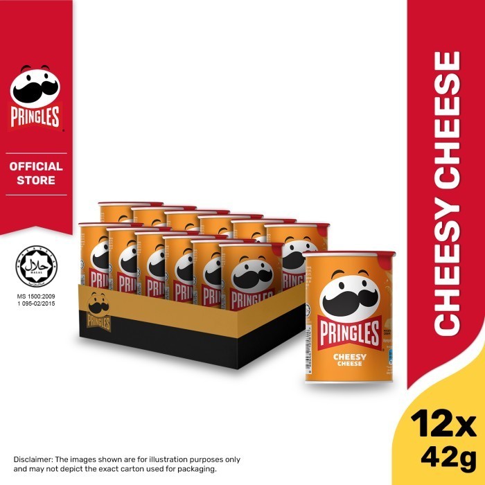 

BERMUTU [CARTON DEALS] Pringles Cheesy Cheese Keripik 42gr (12 pcs)