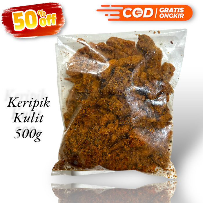 

DISKON keripik kulit ayam crispi pedas daun jeruk 500g