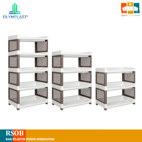 DISKON Olymplast Rak Susun Plastik Besar Rak Serbaguna 5 susun RSOB