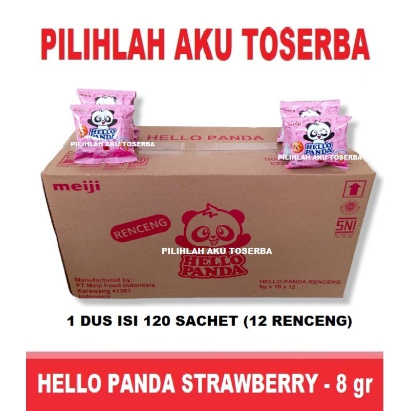 

PRODUK TERBATAS Meiji HELLO PANDA Biscuit STRAWBERRY RENCENG - (HARGA 1 DUS)