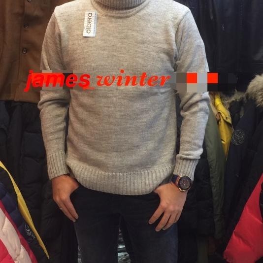 Sweater Turtlene Pria Rajut Wool Tebal.
