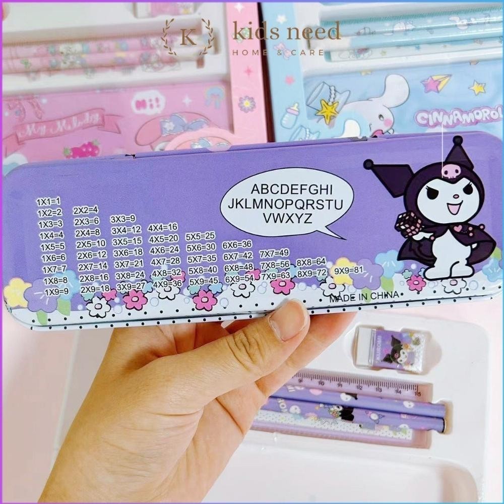 

New Kotak Pensil Anak Set 7 In 1 Stationery Untuk Hadiah Anak Sekolah Sanrio / Alat Tulis Set Kotak Pensil Karakter Kuromi Murah Lucu