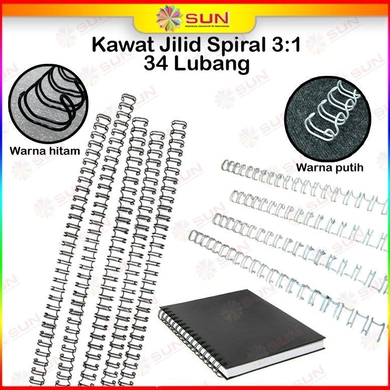 

Beli 2 Murah Spiral Kawat / Ring Kawat Jilid Spiral 3:1 Ukuran A4 34 Lubang / F4 38 Lubang Warna Hitam / Putih