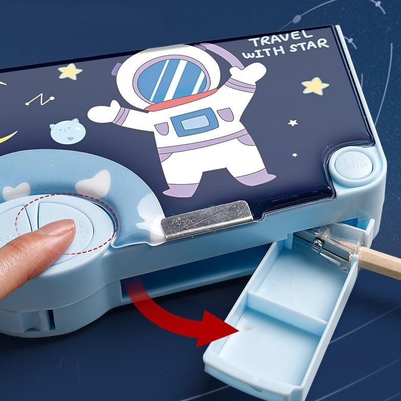 

Original CodKotak Alat Tulis/Kotak Pensil Pola Kartun Rautan Kapasitas/Tempat Pensil Dua Lapis Bahan Plastik Multifungsi Untuk Anak /Alat Tulis Aesthetic