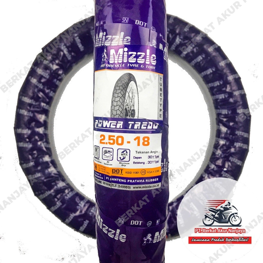 Mizzle Power Tread 250-18 Ban Motor Ring 18 Tiger Scorpio Thunder RX King Tubetype (non tubeless)