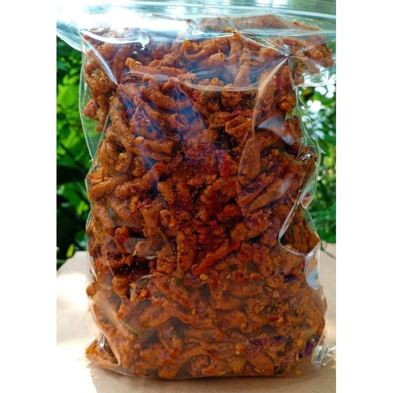 

Keripik Usus Ayam Crispy 1Kg Pedas Daun Jeruk &