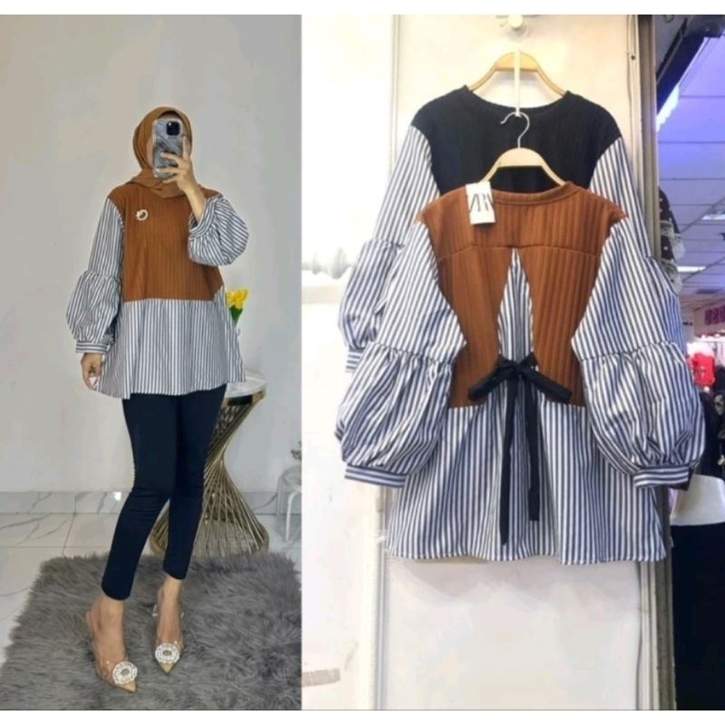 Bluss Kemeja Wanita Atasan Buju Krmeja Korea Blouse Style Bluse Blushe Masa Kini Import Premium Blou