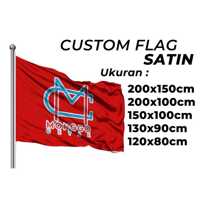 

Terlaris Bendera Custom Satin Full Printing Kilat SALE