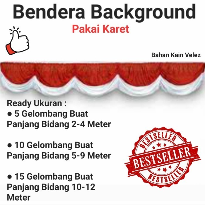 

Terlaris Bendera Panjang Background Merah Putih Bahan Velez Kualitas Premium SALE