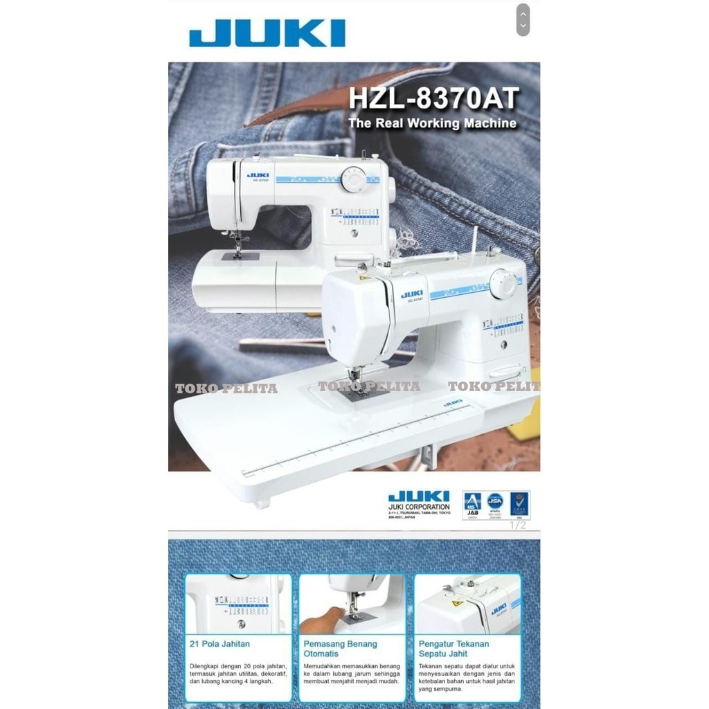 Mesin Jahit Juki Hzl 8370At/Hzl-8370At Heavy Duty Portable Multifungsi