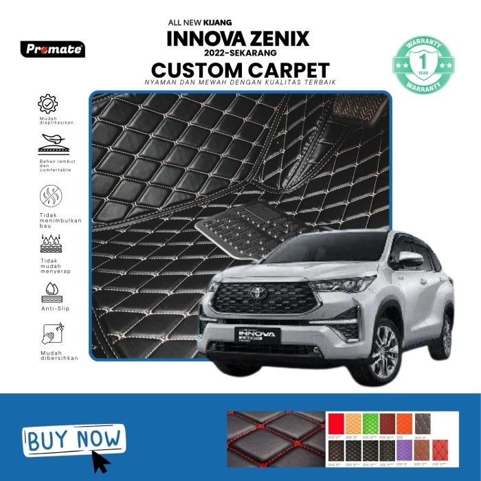 [Promate.id] Custom Car Mats Leather Aksesoris Interior Karpet Mobil Toyota Innova Zenix Th 2022 -