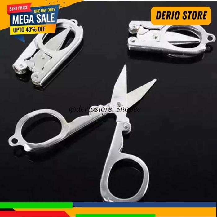 

GUNTING LIPAT STAINLESS STEEL FOLDING PORTABLE POCKET SCISSORS GUNTING TERDEPAN