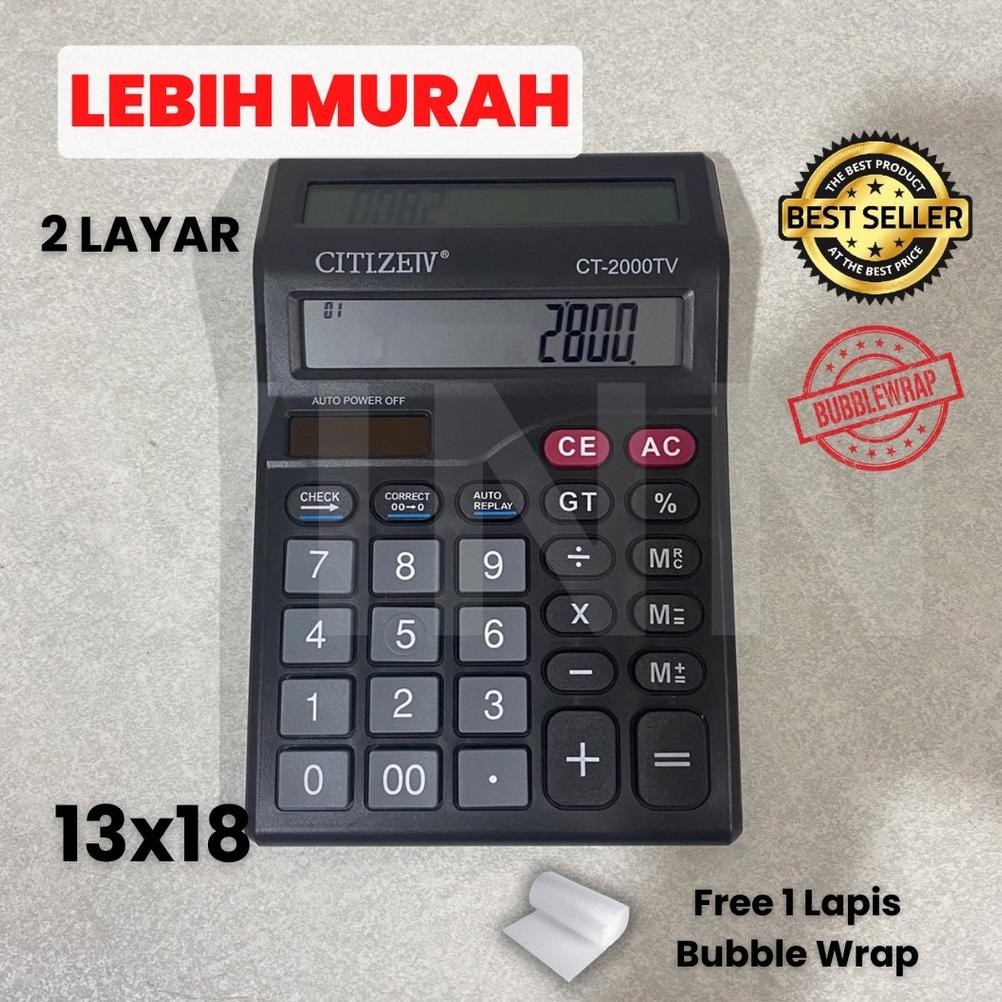

Aq-54 Kalkulator 2 Layar Ct-2000Tv 12 Digit Murah | Citizeiv Kalkulator Check Dual 2 Power - Calculator Dagang Besar - Kalkulator Warung Murah