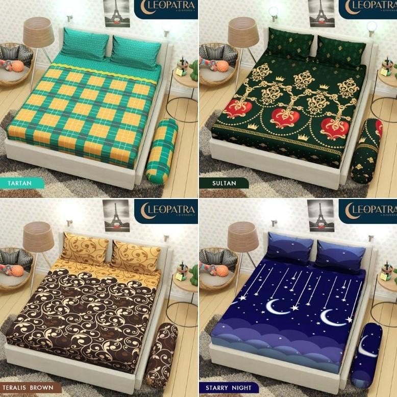 Viral Sprei Homemade Cleopatra Aesthetic Minimalis/Sprei Kotak Ala Korea Size 180X200 / 120X200 / 90