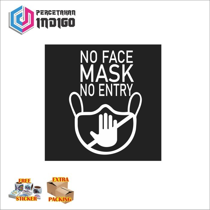 

Promo sign papan akrilik acrylic no face mask no entry Elegan