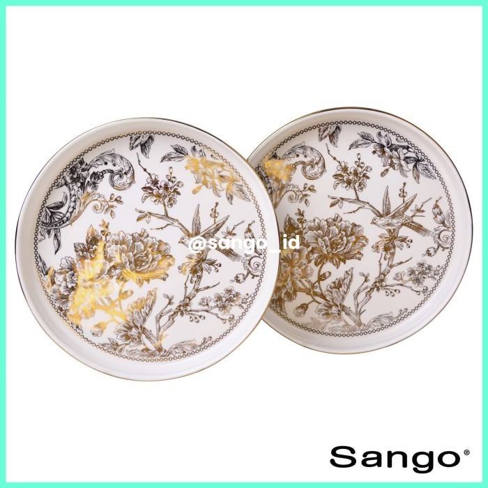 Ede Sango Set Piring Makan Stackable Adelaide Gold Electroplated (Isi 2)
