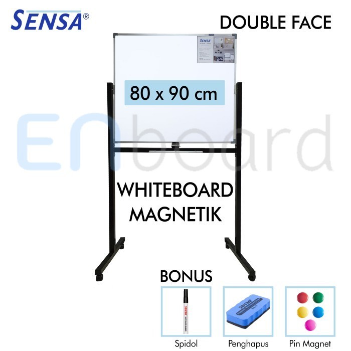 

Papan Tulis Whiteboard Standing Magnet Double Face Sensa 80 x 90 cm
