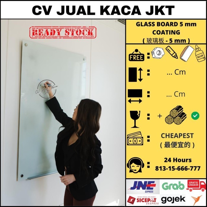 

Glassboard 90x240 / Glass board termurah