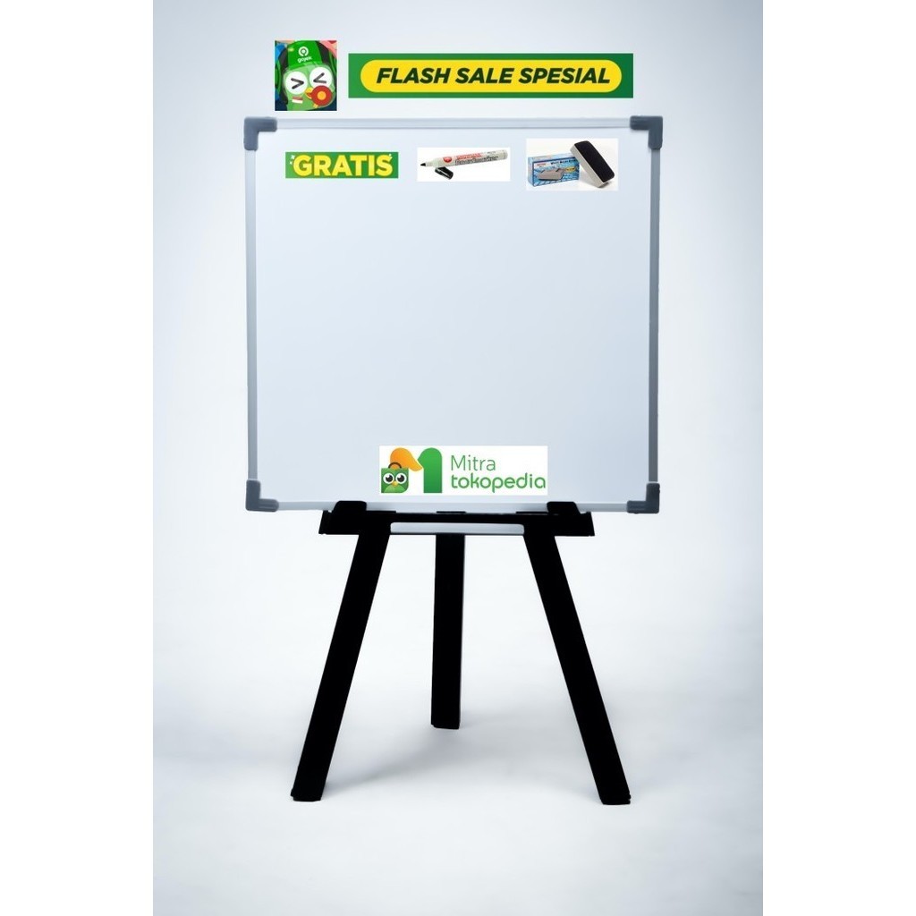 

Whiteboard Standing Portabel Naik Turun 50x50 cm Papan Tulis Magnetic