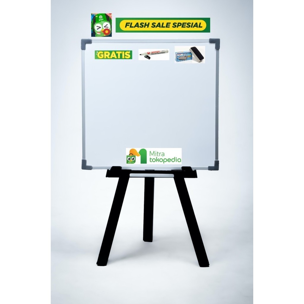 

Whiteboard Standing Portable 50x50 cm Papan Tulis Anak Kecil Magnetik