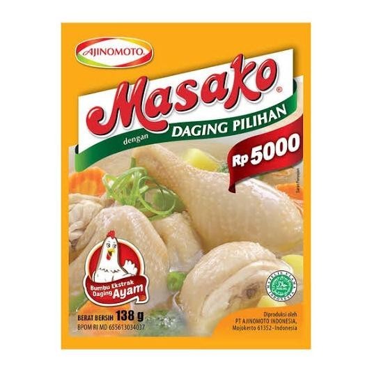 

Ready Masako Penyedap Masakan Ayam / Sapi Rp 5000 (138 Gr)