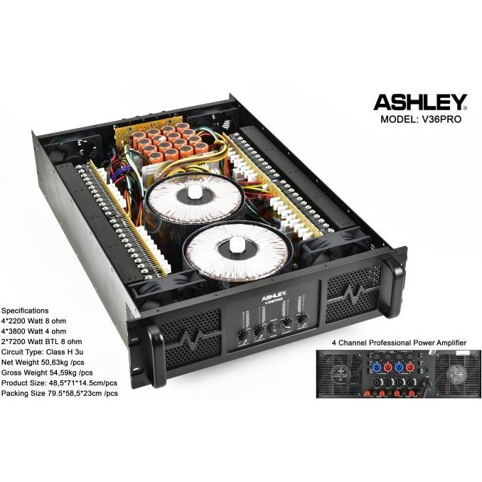 Power Amplifier Ashley V36PRO V36 PRO V 36 PRO Original 4 Chanel