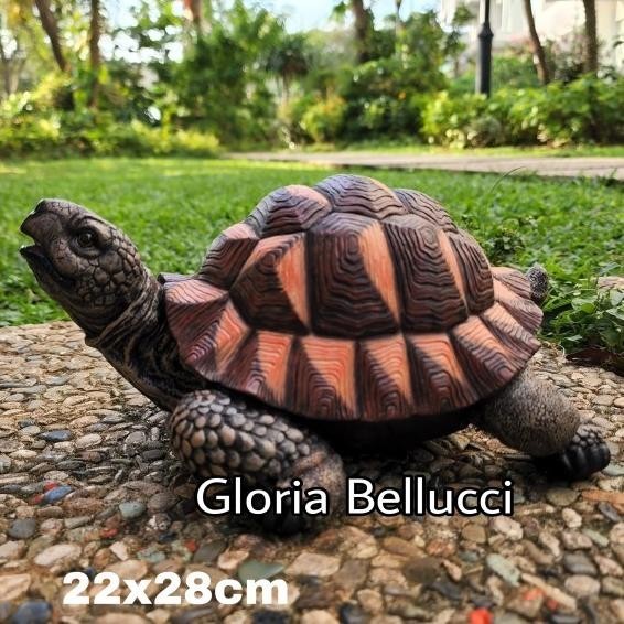 Pajangan Patung Kura2 Sulcata Kura Kura Dekorasi Taman Kolam Kebun
