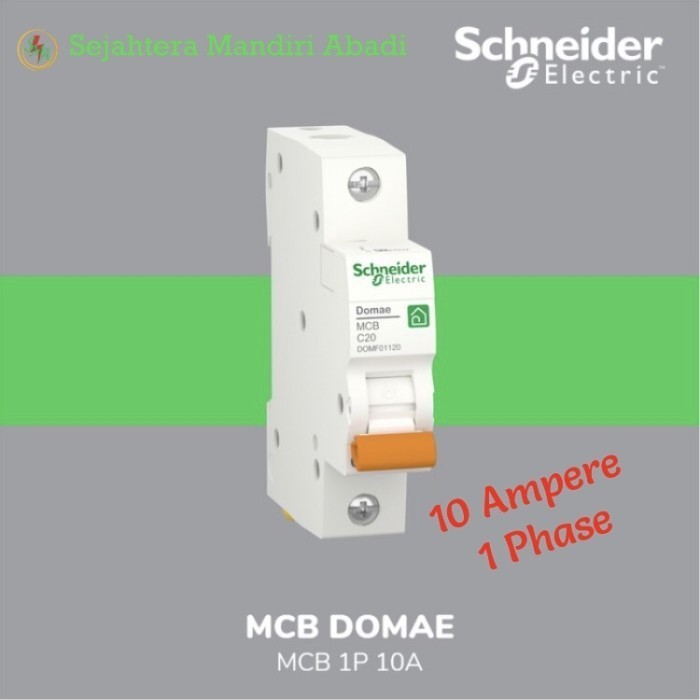 Mcb 10Ampere 1Phase Domae 6Ka Schneider Original