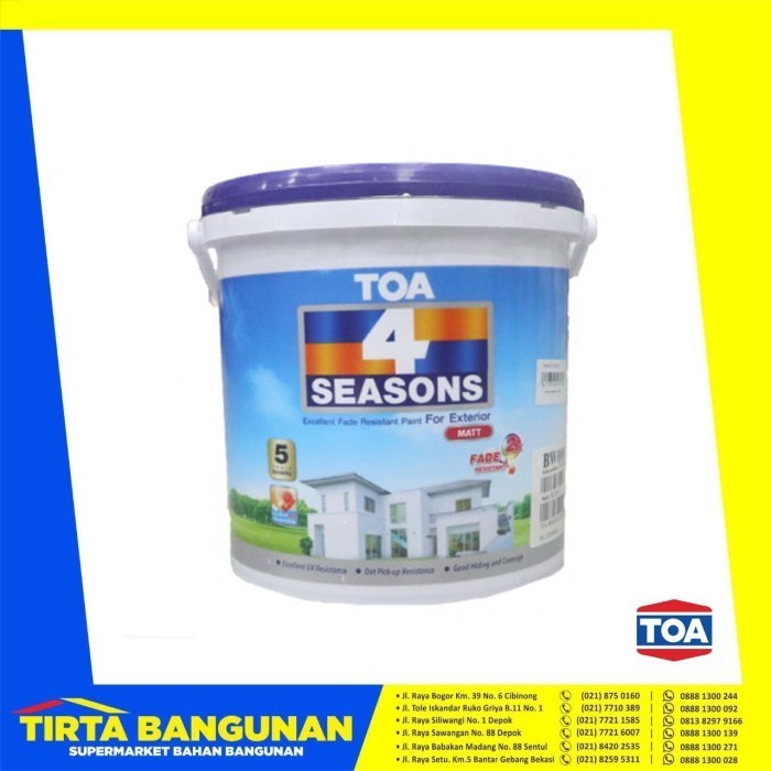 Toa 4 Seasons Cat Tembok Exterior Brilliant White 2.5 Liter
