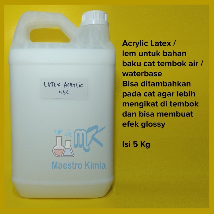 Acrylic / Latex / Lem Untuk Bahan Baku Cat Tembok Air / Waterbase 5 Kg