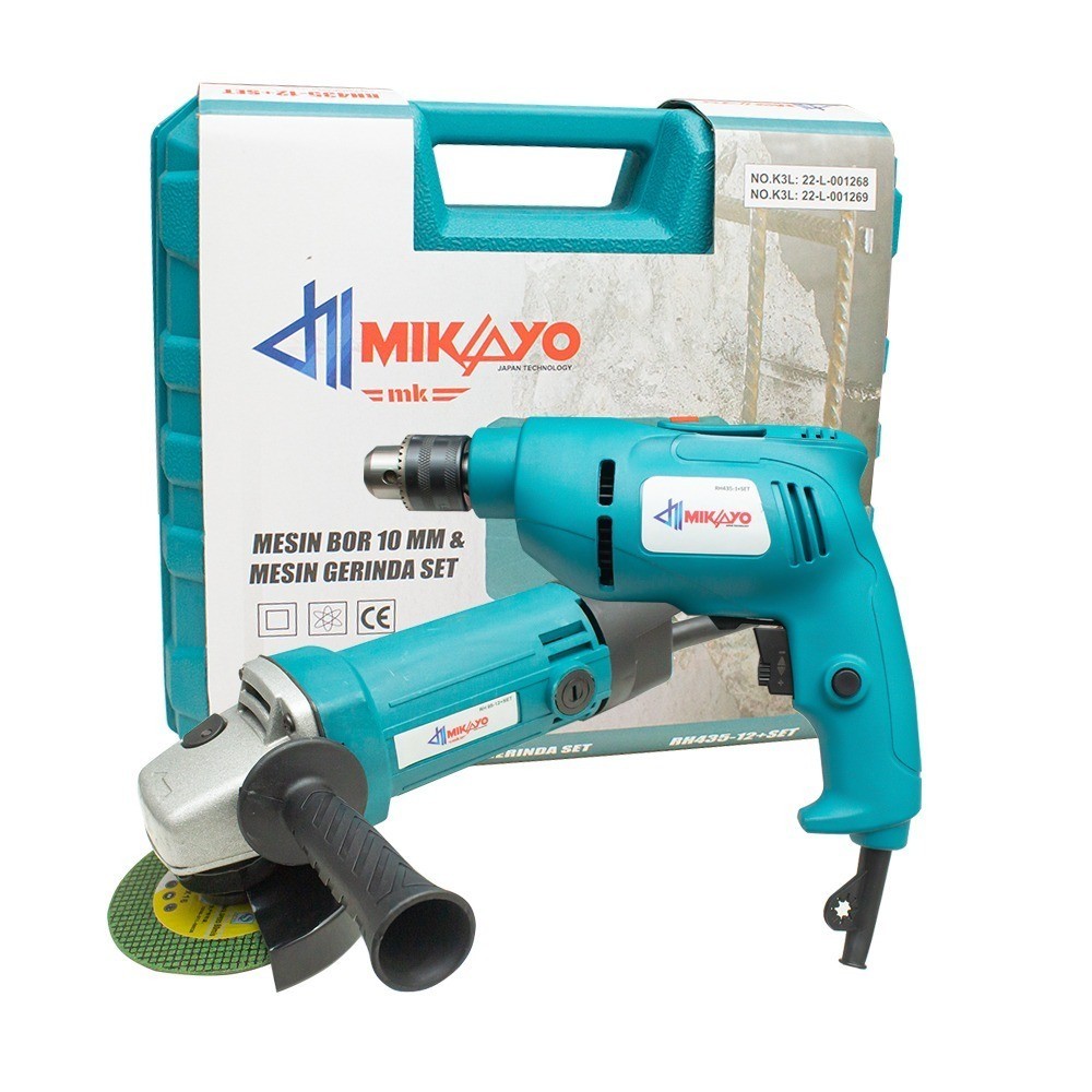 Original Mikayo X Makita Bor Listrik+Angle Grinda Set Bor Listrik Murah 13Mm Mesin Gerinda Tangan