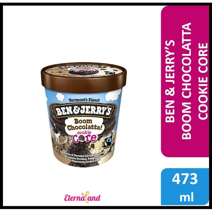 

Ben & Jerry Boom Chocolatta Cookie Core Ice Cream-Es Krim Ben N Jerry