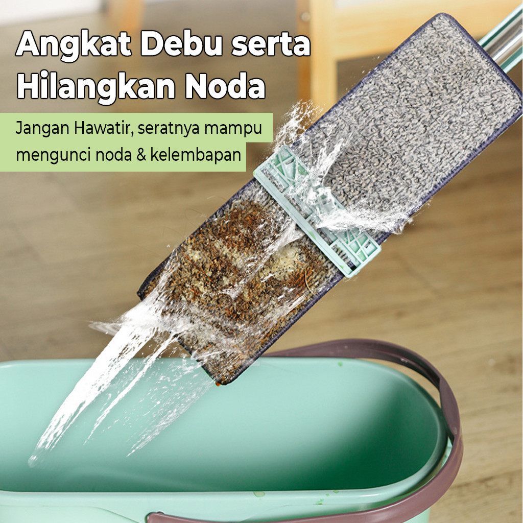 Alat Pel Lantai Tarik Ultra Mop / Flat Ultra Mop Cleaning / Alat Pel Lantai Tarik Praktis