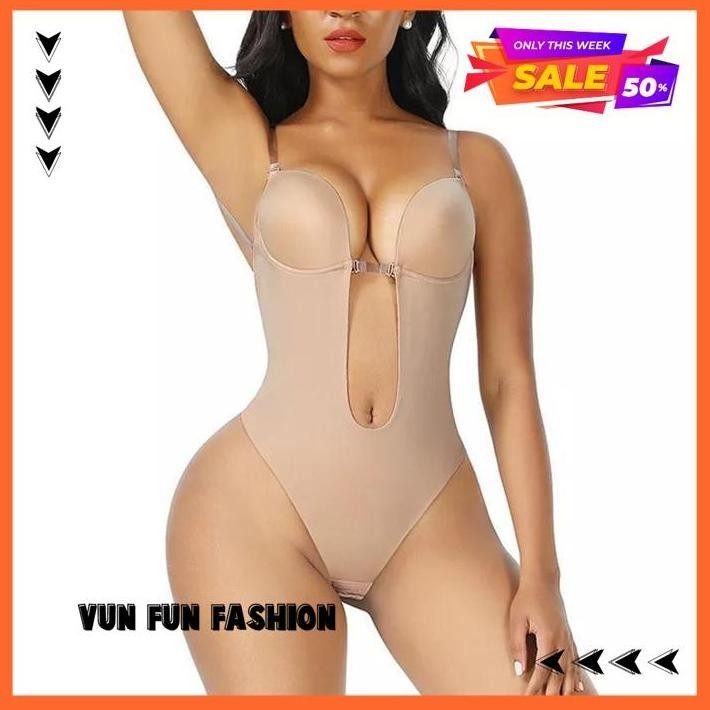 WOMEN SHAPEWEAR BODYSUIT SHAPEWEAR DEEP V-NECK BODY SHAPER BACKLESS V BRA BACKLESS BODYSUIT KORSET S