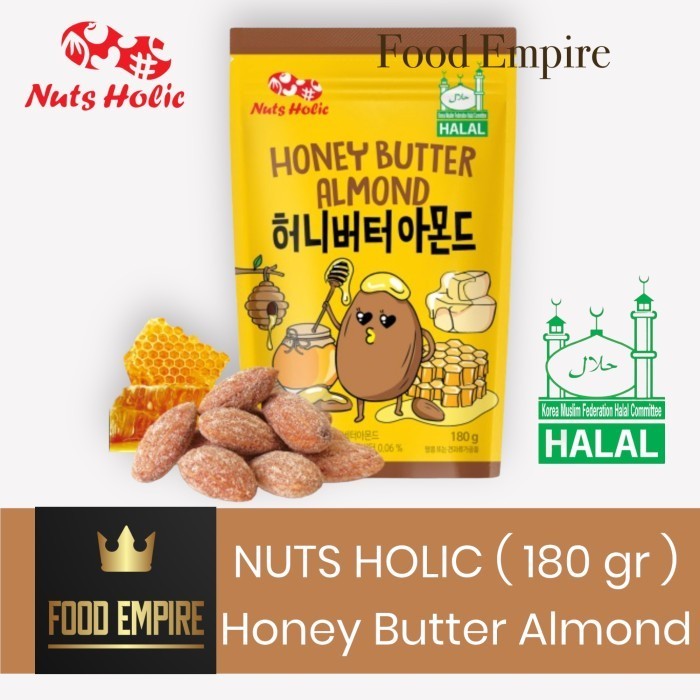 

TERUJI ( 180 gr ) NUTS HOLIC Honey Butter Almond Snack Kacang Almond Korea