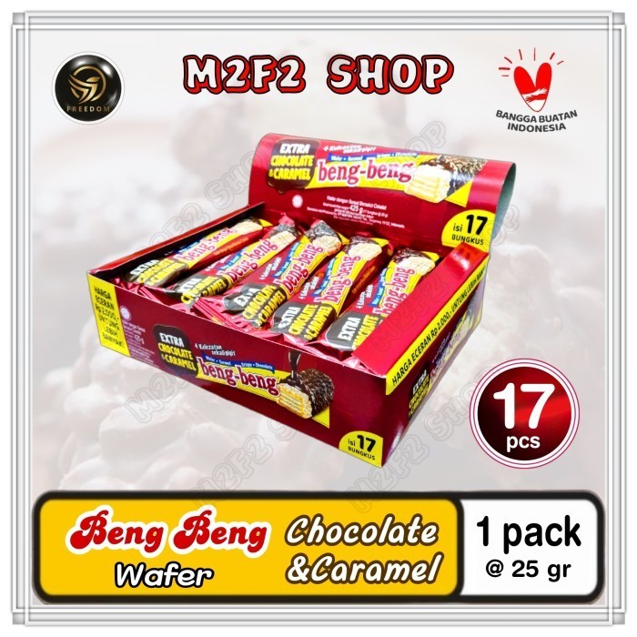 

LIMITED EDITION Beng-Beng Wafer Extra Caramel Crispy Chocolate Cokelat 20 gr (1 Pack)