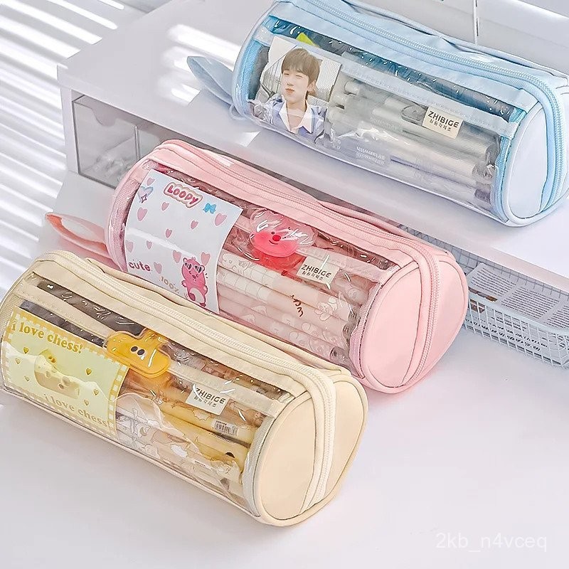 

Transparent Pencil Case Creative Simple and Multifunctional Primary and Secondary School Student Stationery Pencil Case FQWW