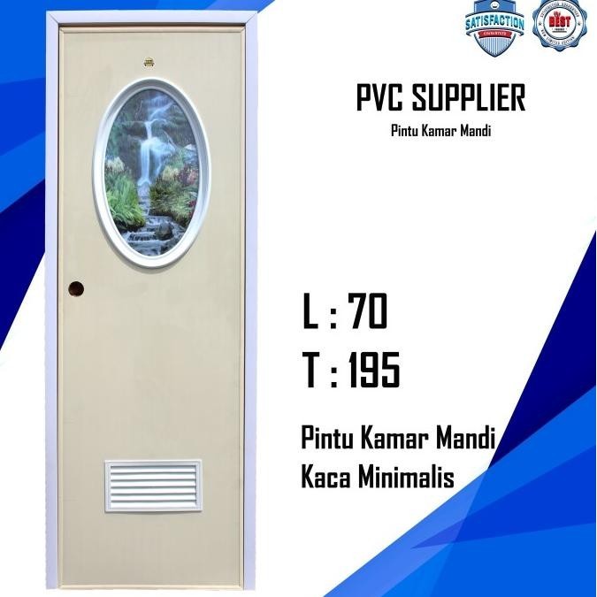 kamar mandi terbaru Pintu PVC kamar mandi dengan kaca oval