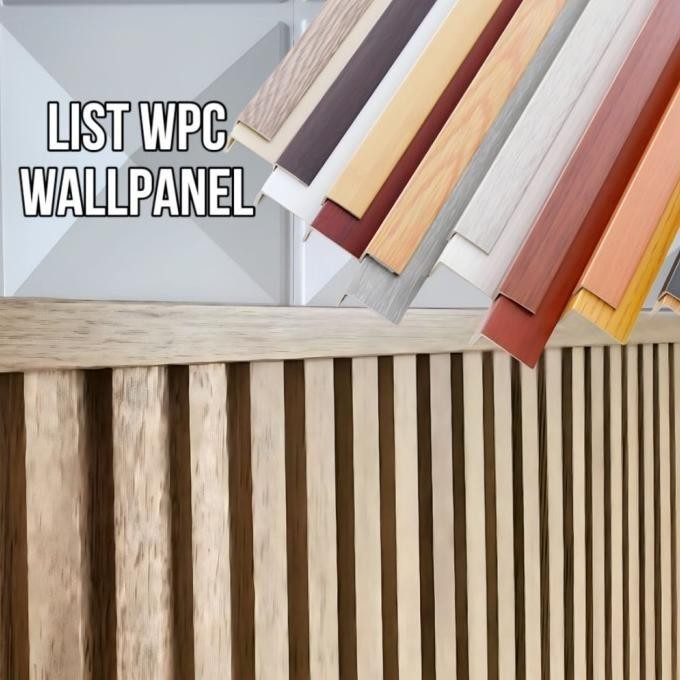 OK PAKET 5pcs List Siku L WPC Ukuran 95cm x 2.35cm Wall Panel Wood List Sudut Kayu Panel Tangga Penu