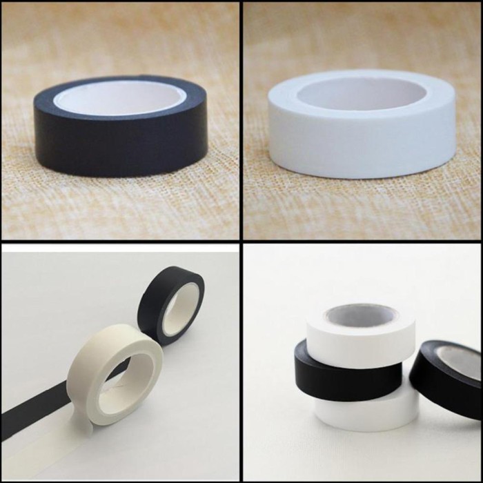 

Ready Selotip Masking Tape Warna Hitam Putih Polos Untuk Scrapbook Diy J0Z7