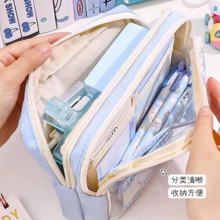 

tu-67 Tempat Pensil Cinnamoroll Baru Sanrio Anime My Melody Kuromi Penyimpanan Alat Tulis Siswa Perlengkapan Sekolah Ins Kawaii Hadiah Lucu Viral