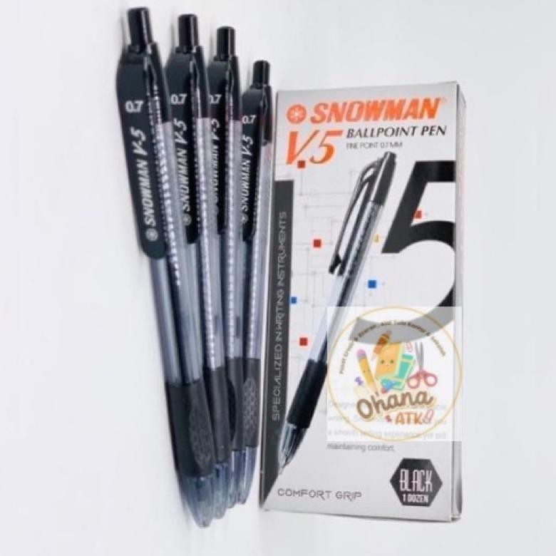 

Oy58 (1pack) Pulpen Snowman V5 0.7mm Ballpoint Pen Hemat