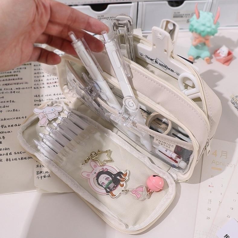 

Special Promo INS Pencil Case Large Capacity Pencil Case Simple Japanese Stationery Storage Bag School Office Supplies Termurah
